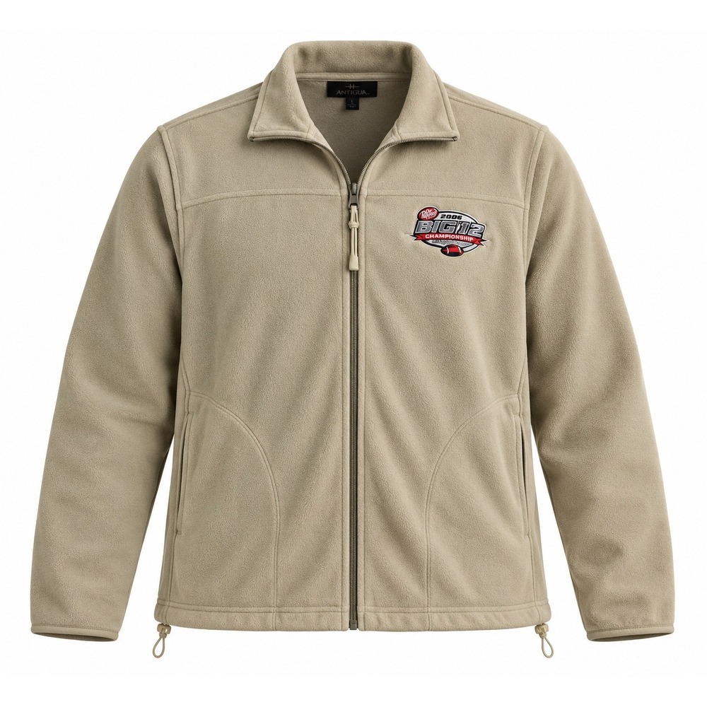 Antigua Mens Tan 2006 Big 12 Championship Fleece Jacket Full Zip Large NWT